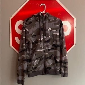 small Nike zip up gray sweatshirt